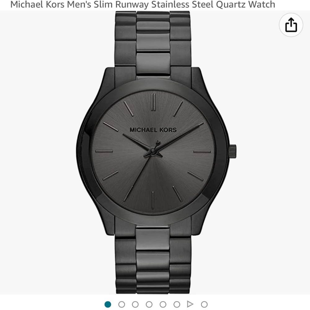 Michael Kors men slim runway stainless steel quartz watch
